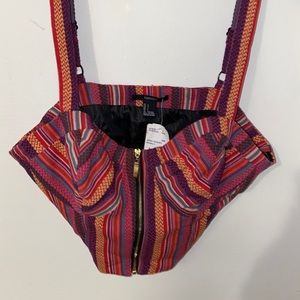 Forever 21 Multi-Colored Woven Crop Top